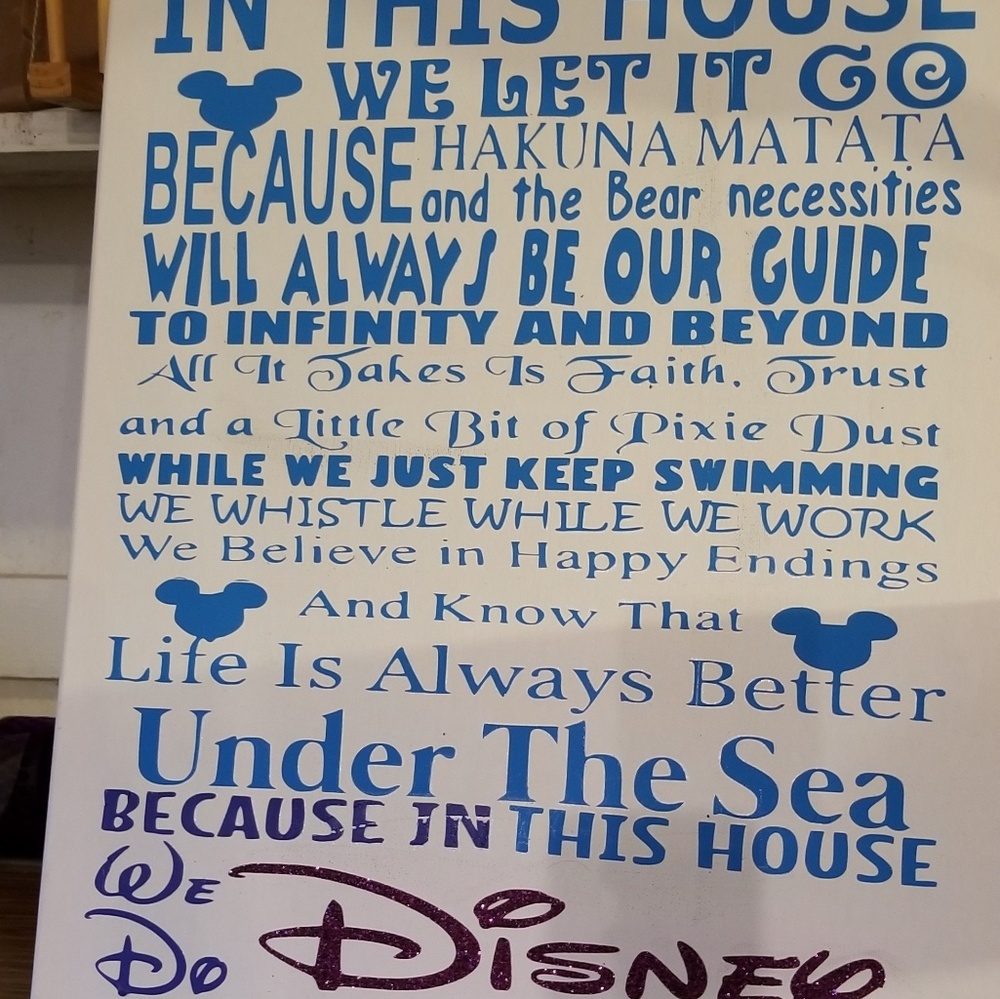 16×20 In this house we do Disney sign